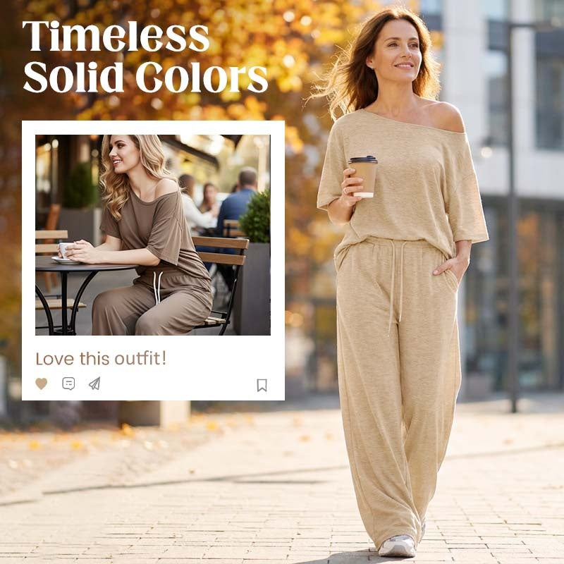 🎁2026 New Arrivals 50% OFF💥Women's Off-Shoulder Top & Pants 2-Piece Set
