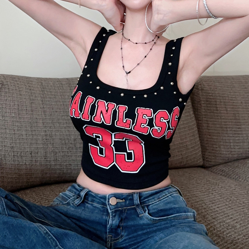 Chic Rhinestone Tank Top & Flare Jeans 2-Piece Set